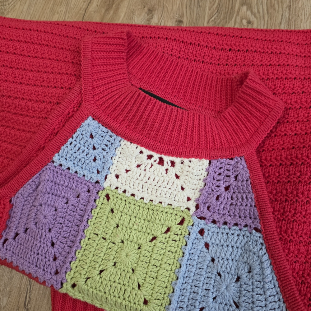 Colorful Patchwork Knit Dress - Picture 4 of 10